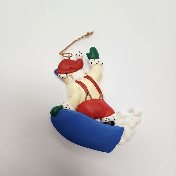 Surfing Santa Ceramic Christmas Ornament from Steamboat Springs, Colorado - Picture 3 of 3